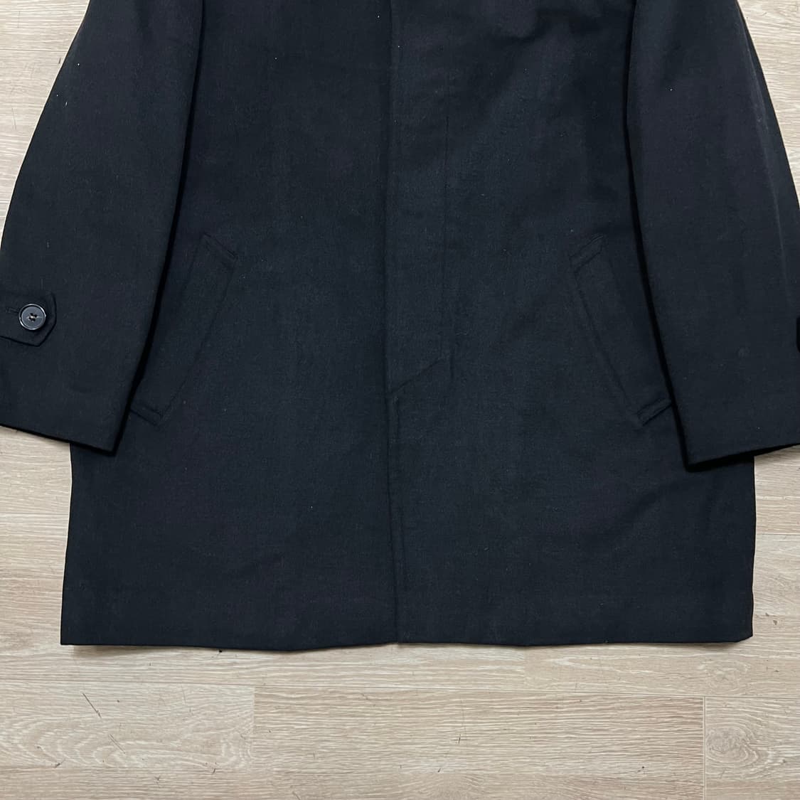 입생로랑 캐시미어 싱글 발마칸 코트 [블랙] L/100 상품이미지3