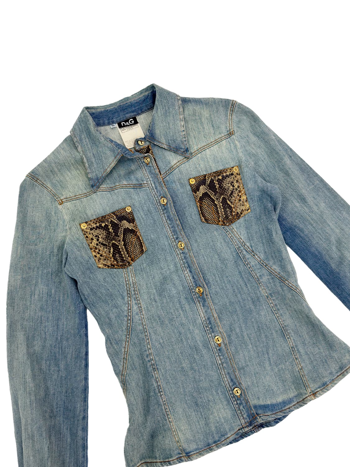 D&G Denim Shirt Python Trim/ 40 상품이미지4