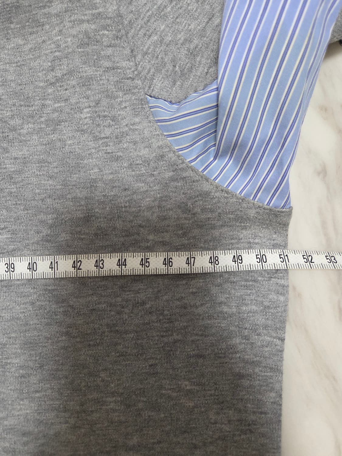 타임옴므 헨리넥 배색 하프 셔츠 상품이미지3