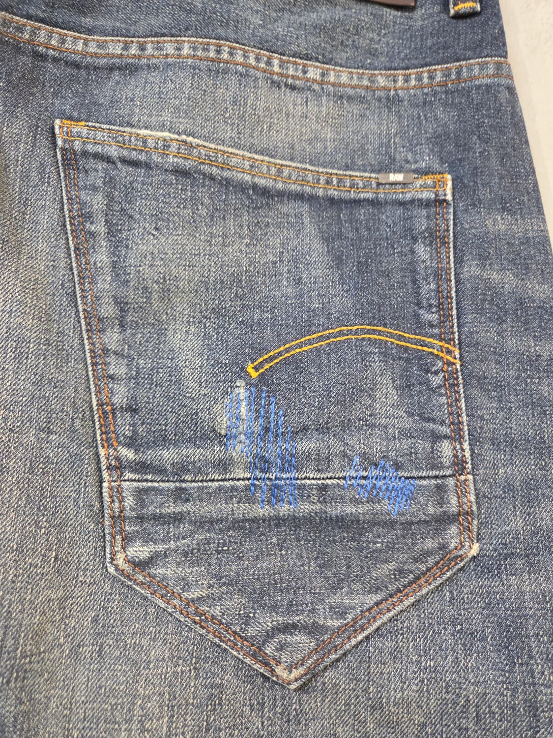 G-Star RAW 블루 워싱 데님 팬츠3D(W31/L32)남여공용 상품이미지6