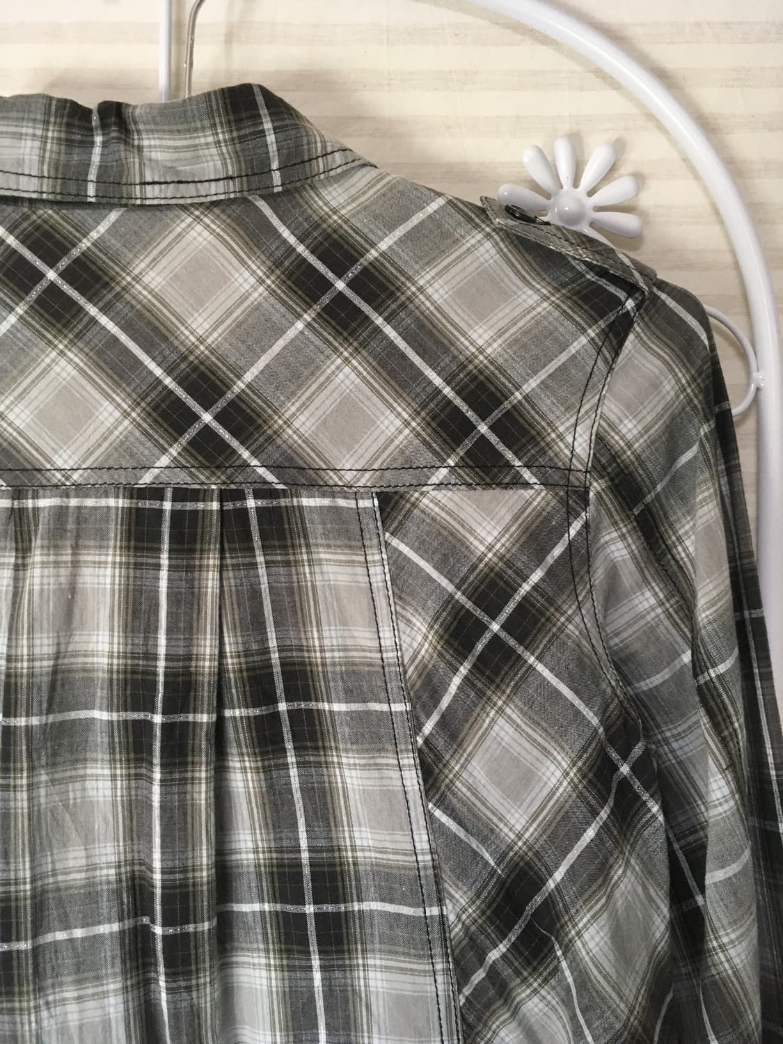 빈티지 레이스 체크 바비 셔츠 y2k 스트릿 갸루 펑키 일본빈티지715  상품이미지5