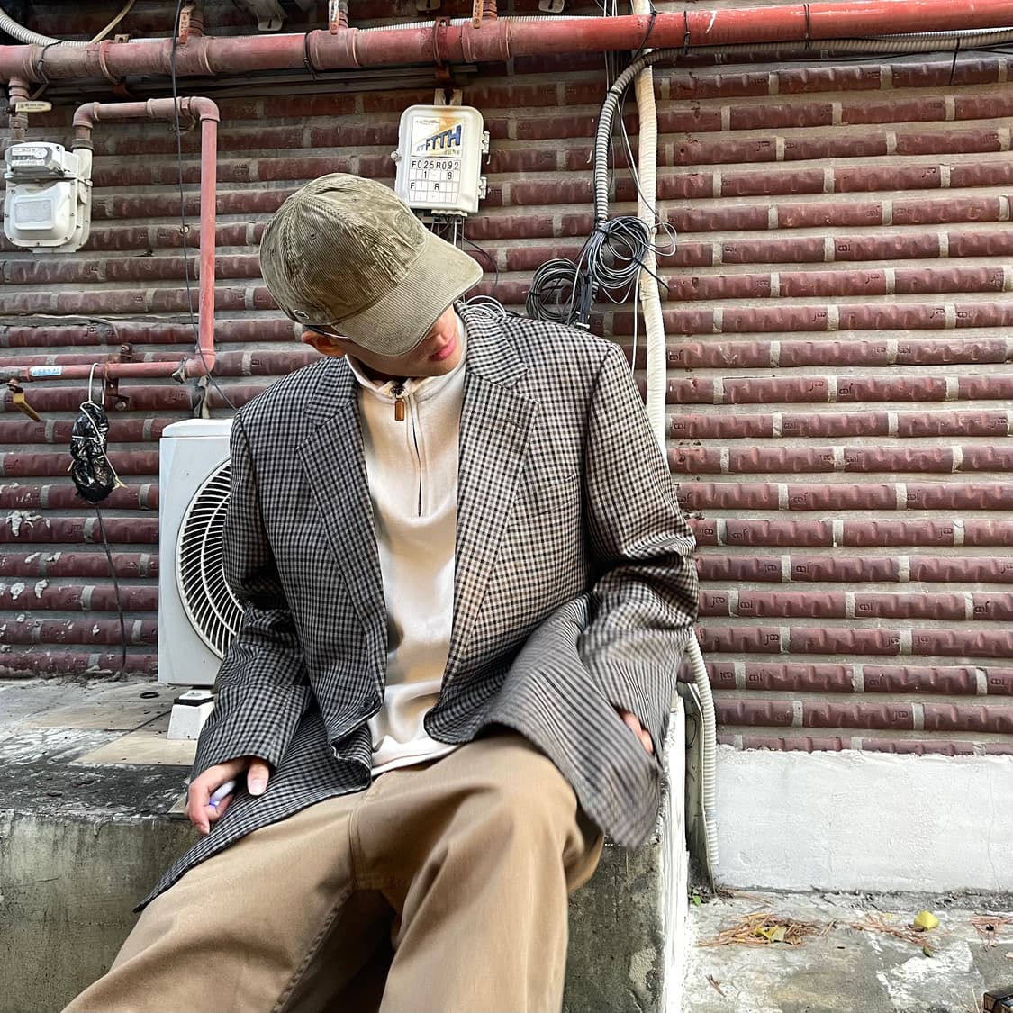 라코스테 코듀로이 카키 캡 상품이미지2