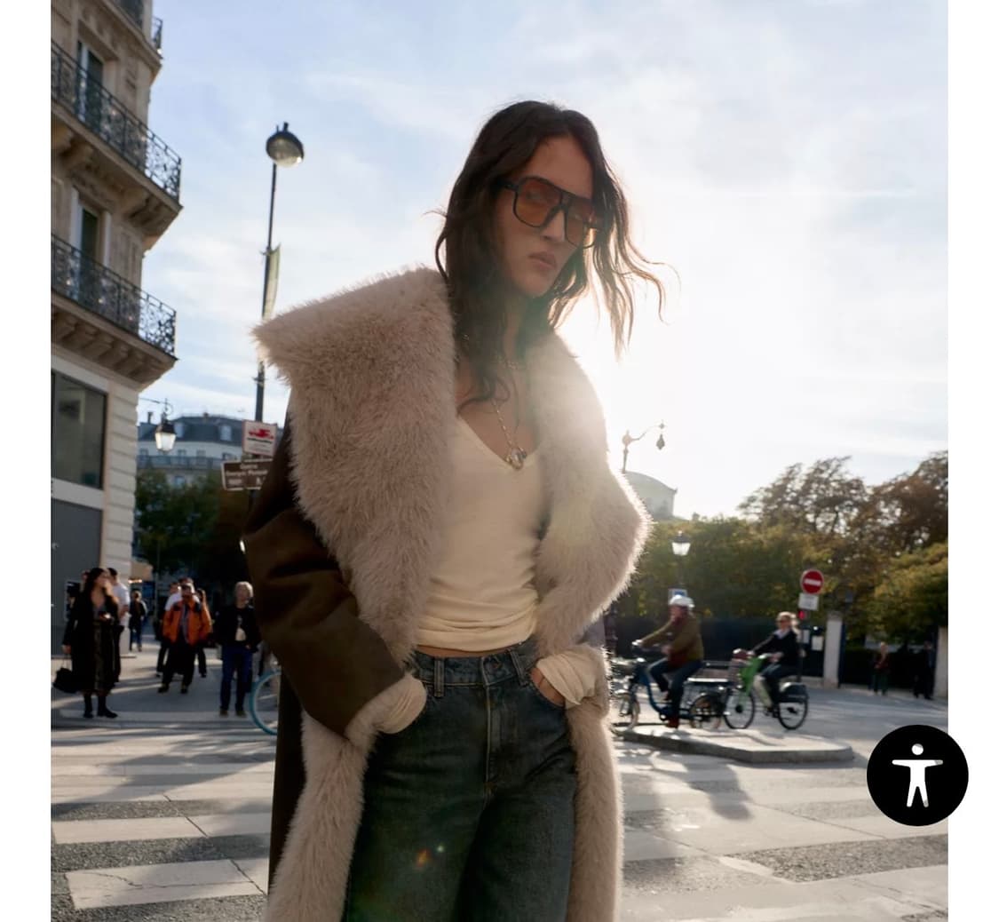 ZARA 자라 페이크 퍼 더블 페이스드 리버시블 양면 롱 코트 상품이미지5