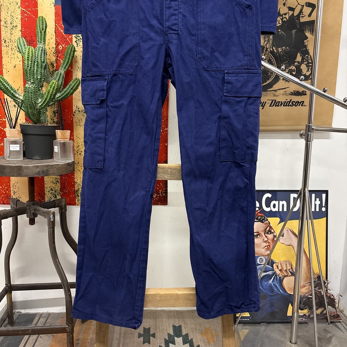 80~90s 프렌치 워크웨어 코튼트윌 커버올 점프수트  N955 상품이미지4