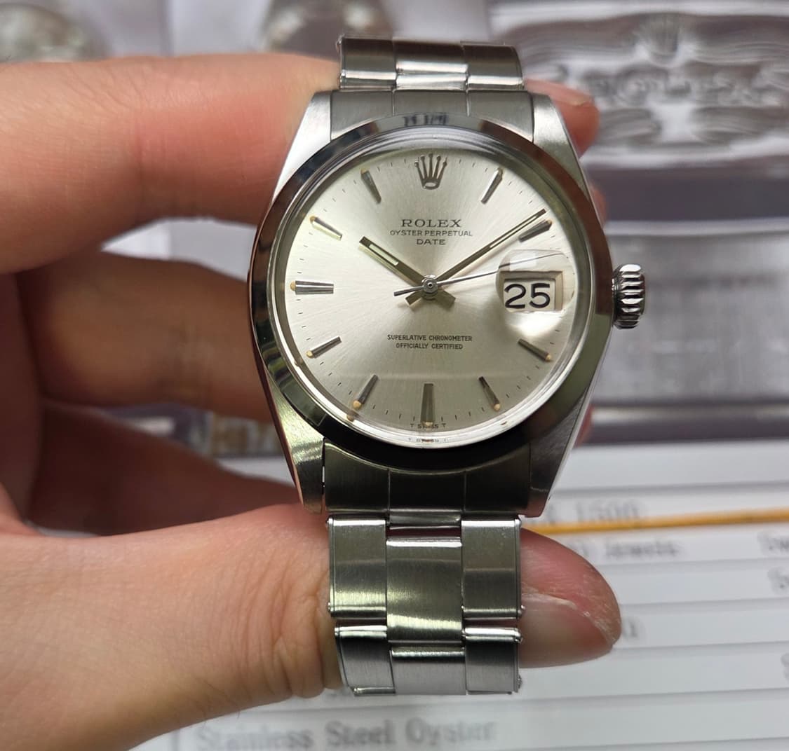 빈티지 롤렉스 오이스터 퍼페츄얼 1500 오리지널 실버판 (감정서 포함) 상품이미지2
