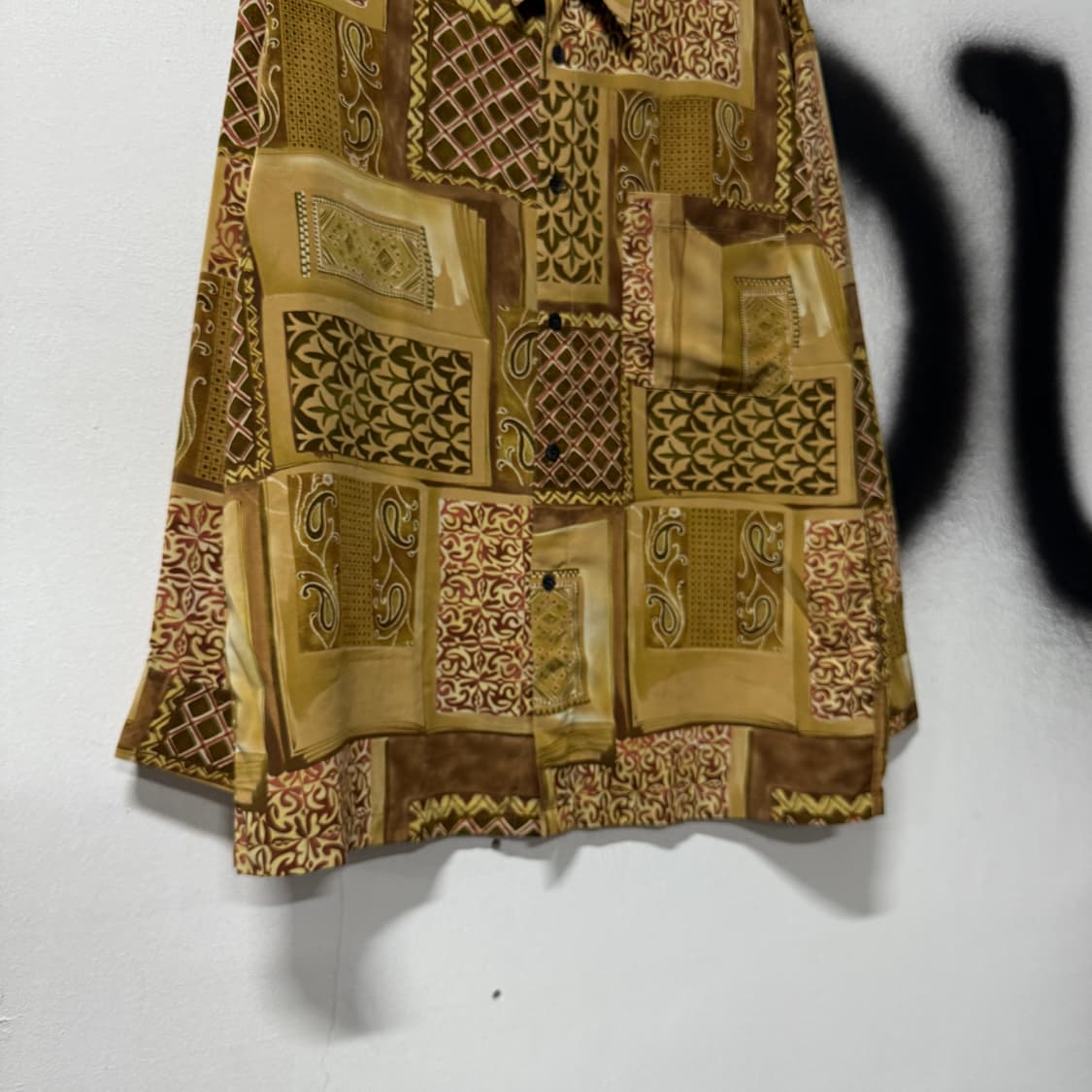 VTG 빈티지 오리엔탈 자카드 패턴 원포켓 긴팔 셔츠 상품이미지4