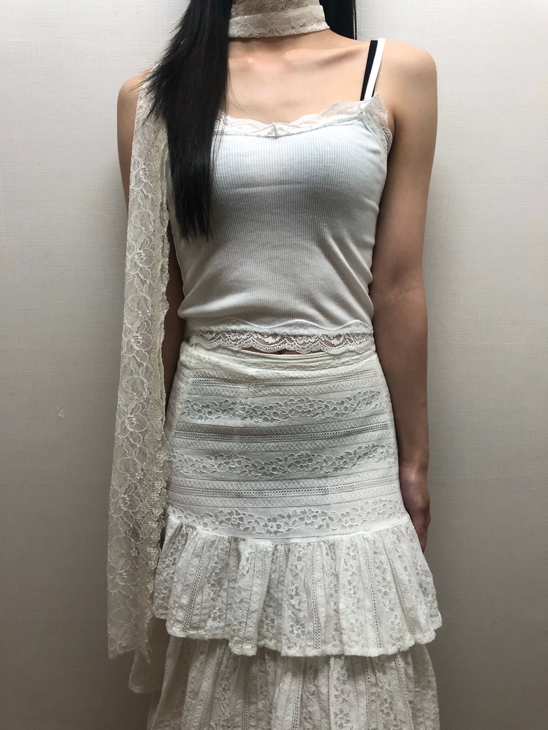 빈티지 화이트 레이스 슬리브리스 상품이미지1