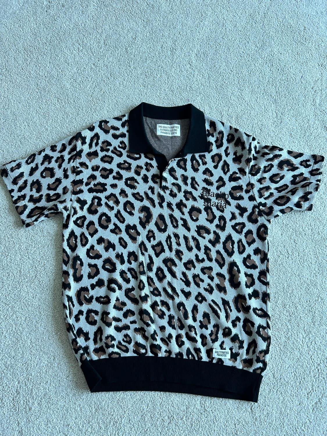 Wacko maria leopard knit polo 상품이미지1