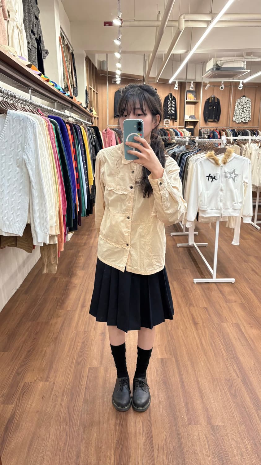 이세이미야케 HAI 프릴 코튼 셔츠 라이트 옐로우 상품이미지3