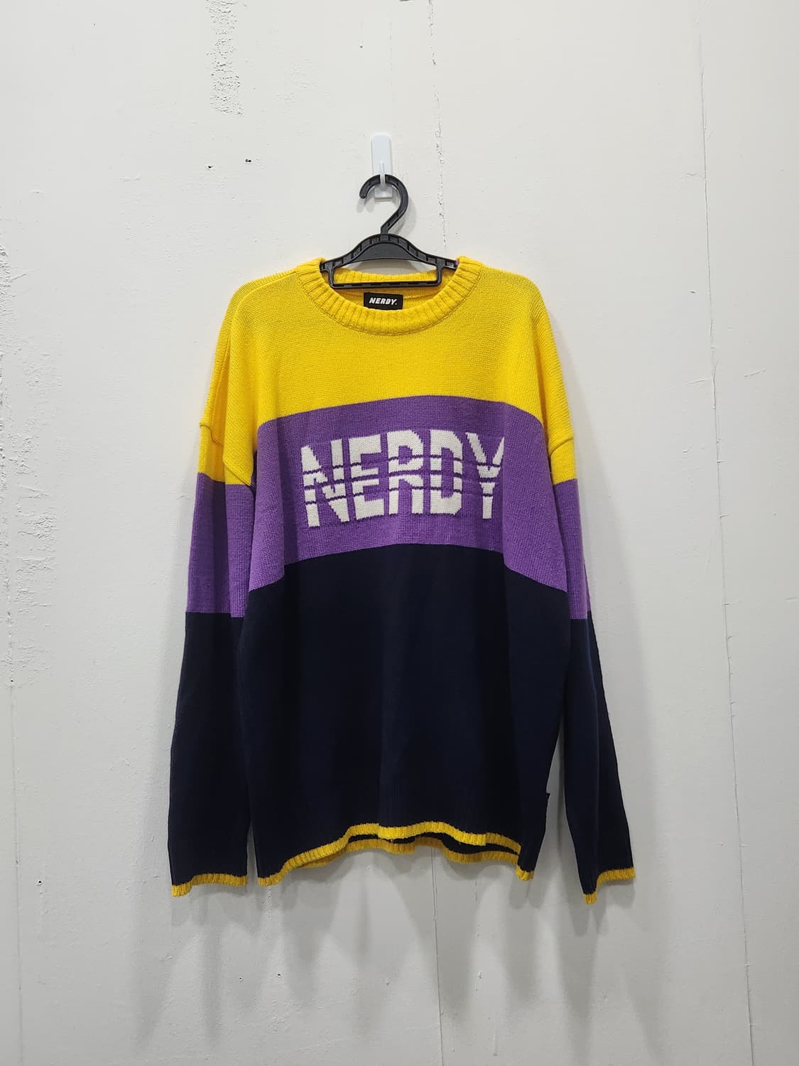 [M] 널디 NERDY 빅로고 오버핏 니트 남성 M 상품이미지1