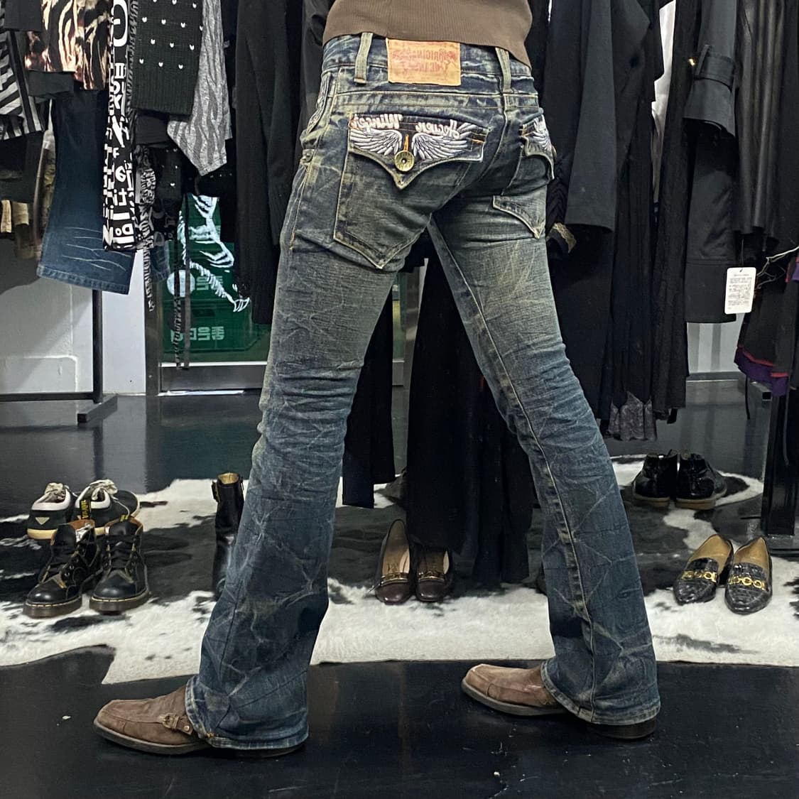 Japanese vtg 백포켓 날개 디테일 로우라이즈 부츠컷 상품이미지1