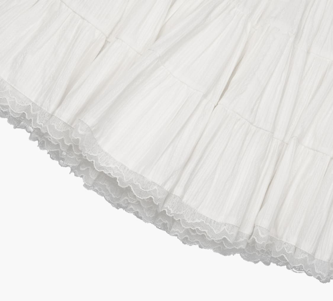 러프넥 POM POM VOLUME SKIRT WHITE [M] 상품이미지5