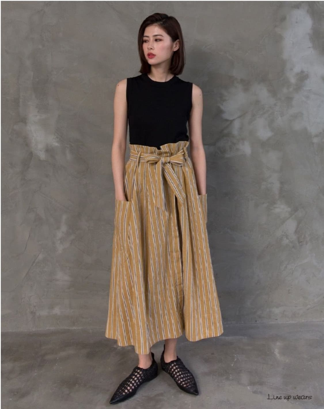 자라 ZARA 린넨 스트라이프 롱스커트 XS사이즈 택달린새제품 상품이미지1