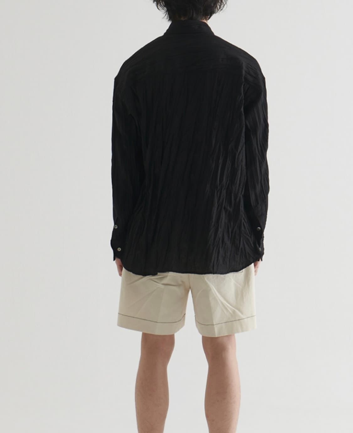 [BY:L] CRINKLE OVER SHIRT - BLACK 상품이미지3