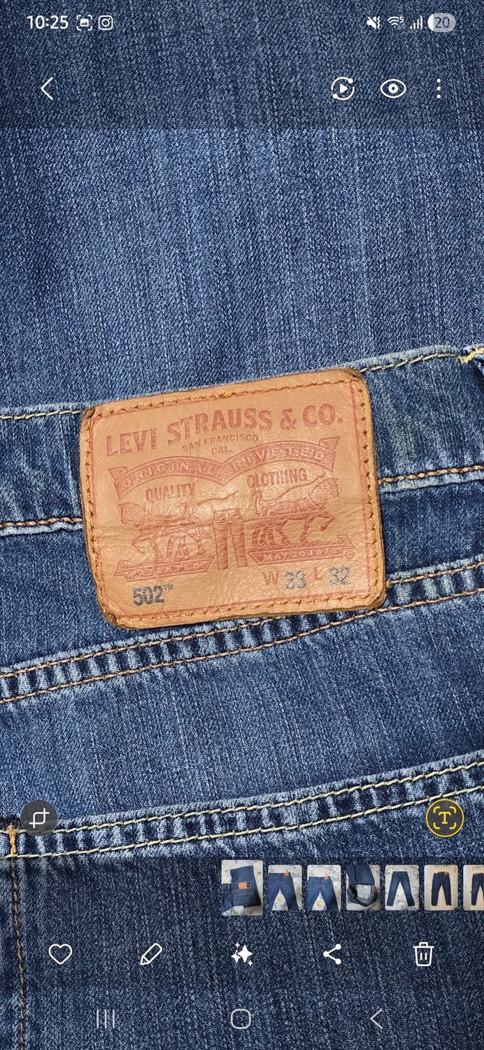리바이스 502 청바지 W33 L32 중청 상품이미지3