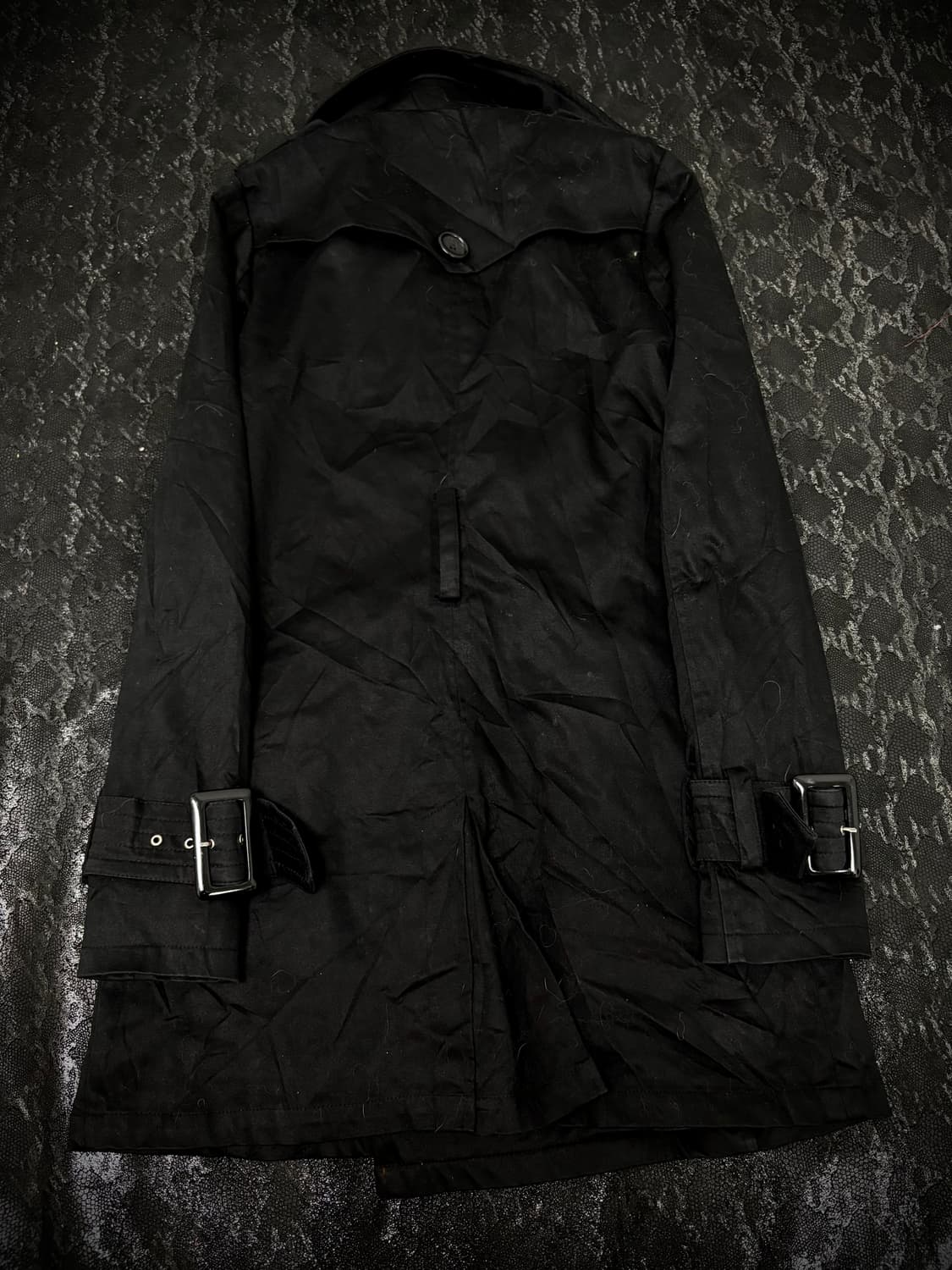 “EGOIST” Y2K Chic Mood Black Long Coat B 상품이미지5