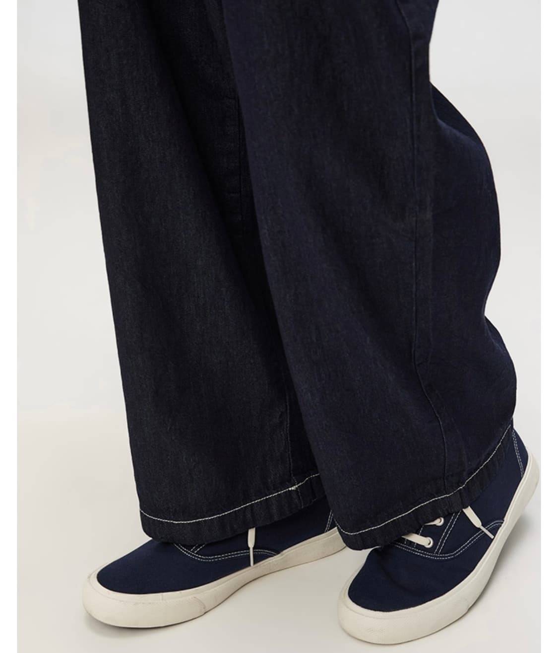 (새상품) SPAO스파오 와이드 밴딩 데님 청바지 네이비 상품이미지6