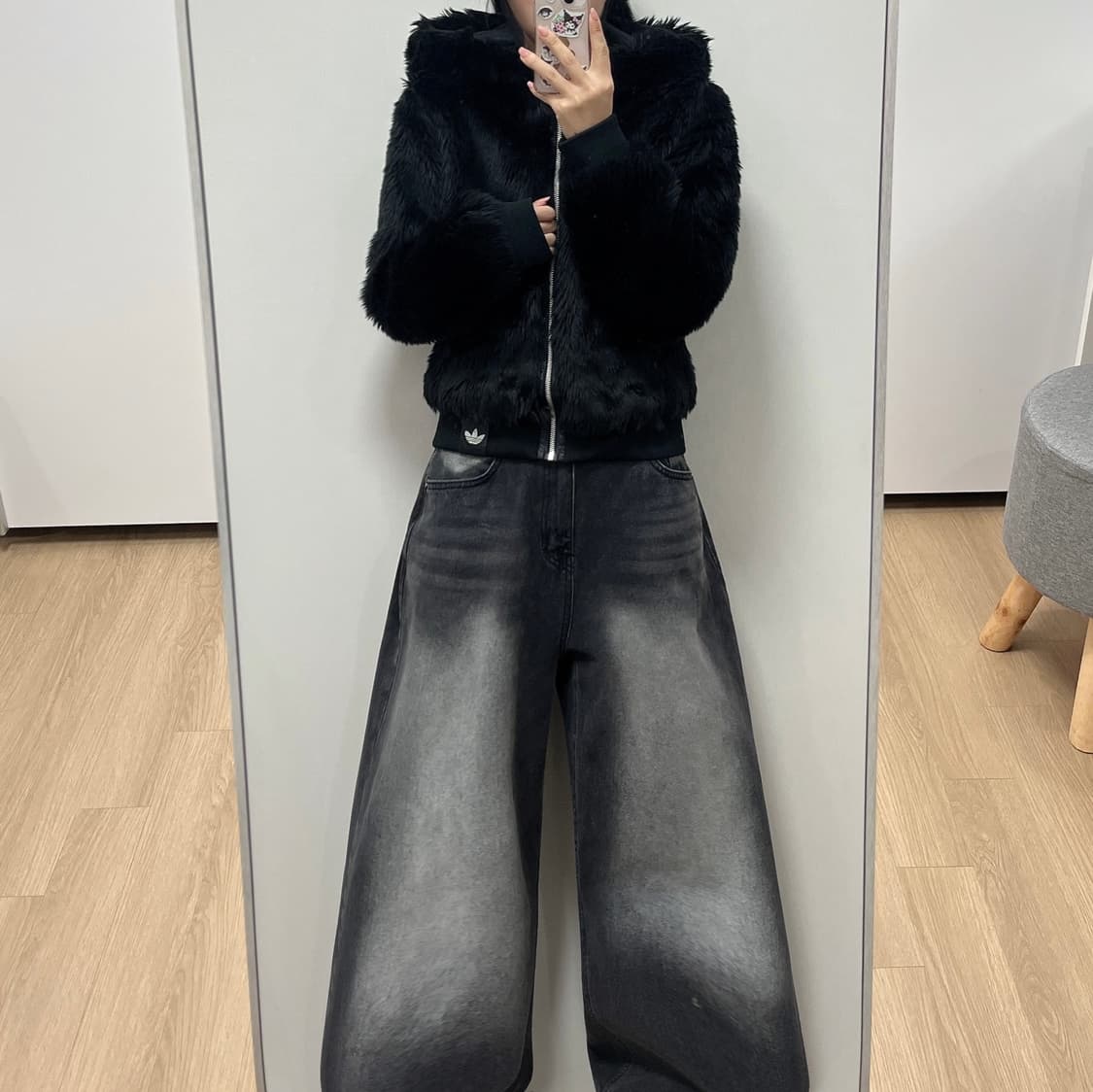 아디다스 파이어버드 크롭 퍼 후드집업 상품이미지1