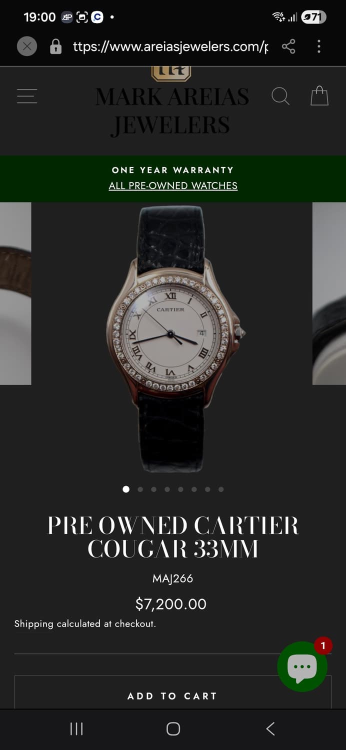 까르띠에 1990's 팬더 쿠거 다이아 시계 상품이미지6