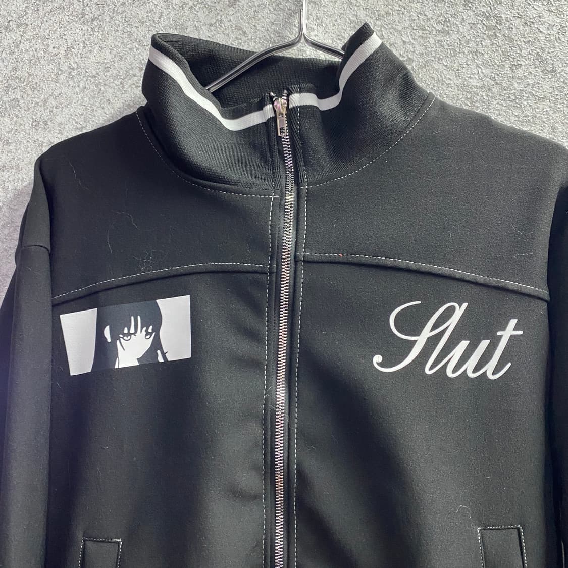 본네 패치 블랙 트랙 자켓 집업 B3651 상품이미지3