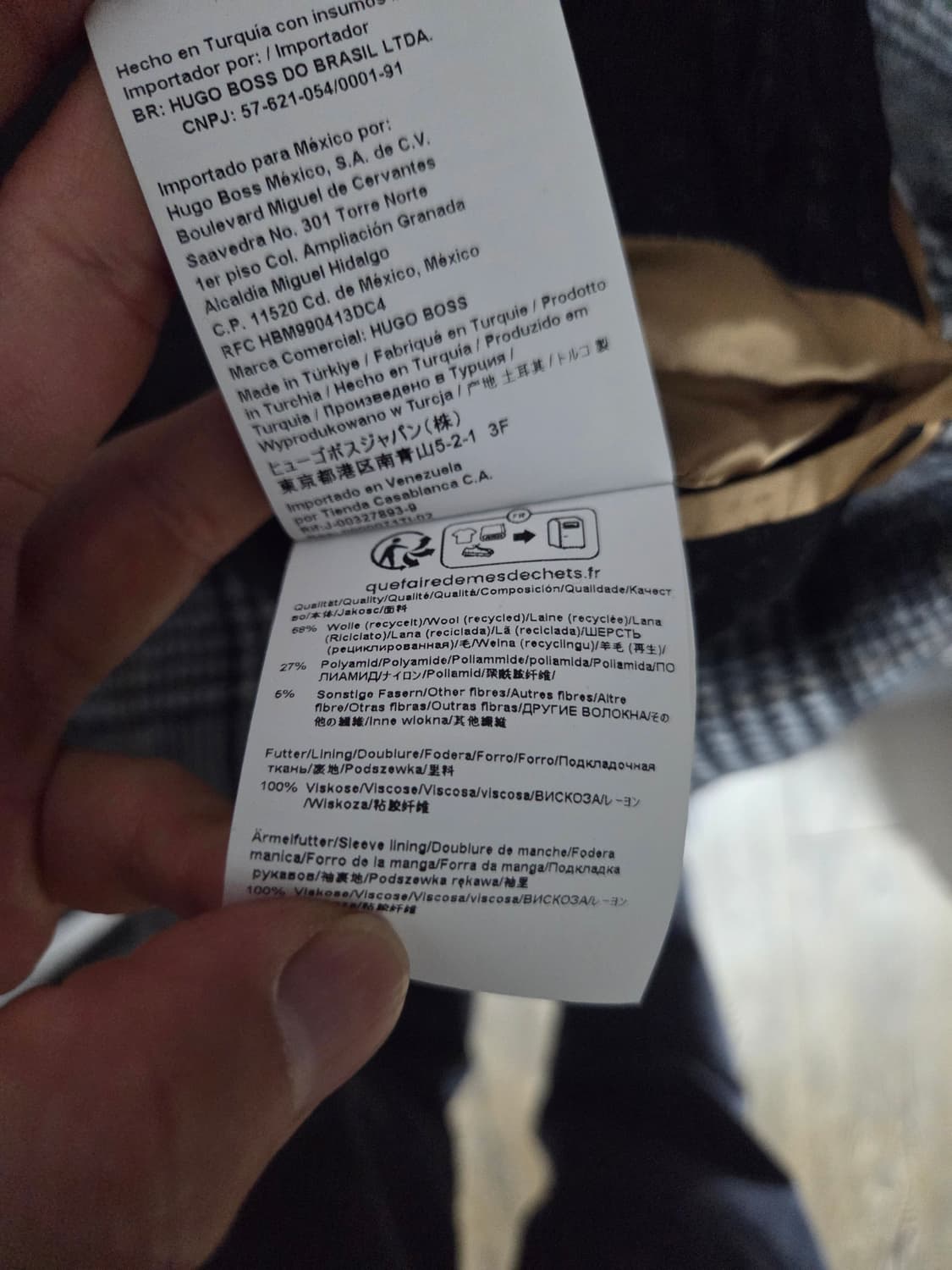 BOSS 보스 남성 체크 더블 코트 110 상품이미지6