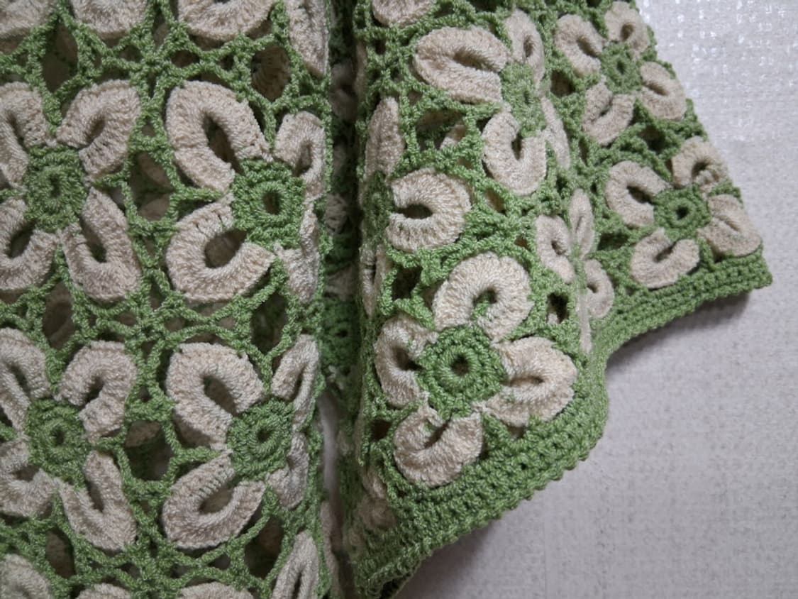 일본빈티지 핸드메이드 모티브 뜨게 크로셰 반팔탑 5566 상품이미지8