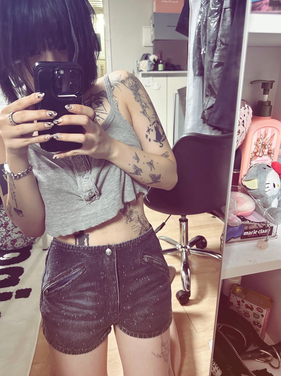 알렉산더왕 모터 크리스탈 데님 쇼츠 상품이미지5