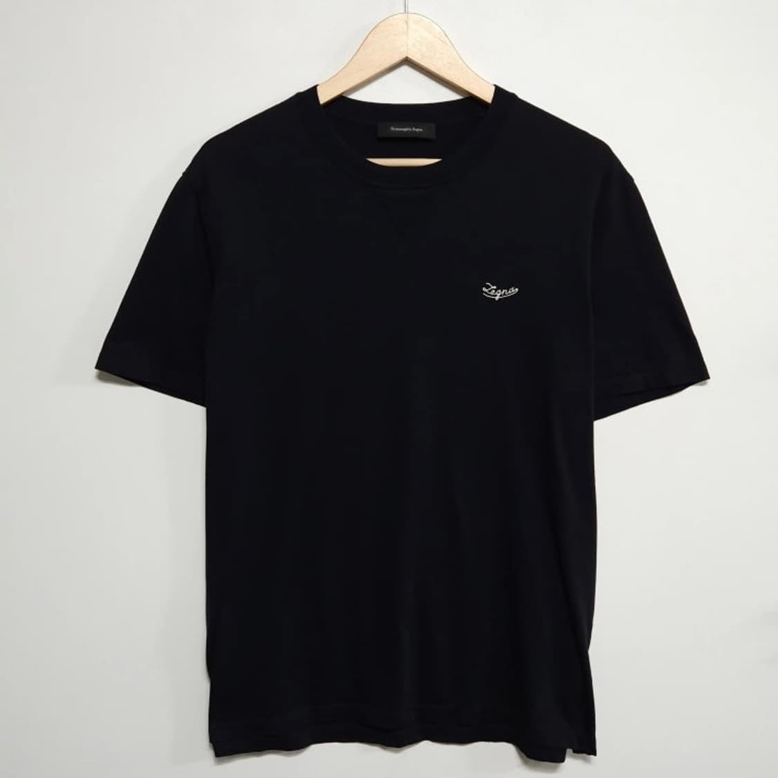 100~105 Zegna 제냐 반팔 티셔츠 체스트 로고 다크네이비 상품이미지1