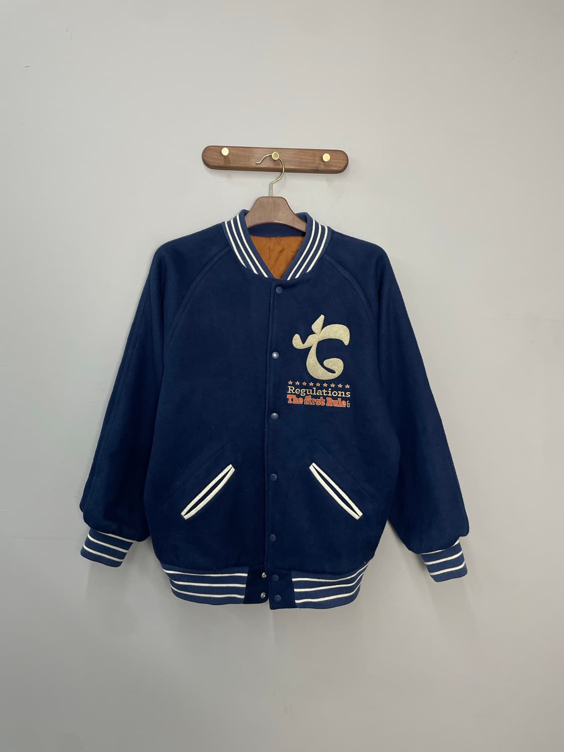 테켓 모직 네이비 바시티 자켓 H2216 상품이미지2