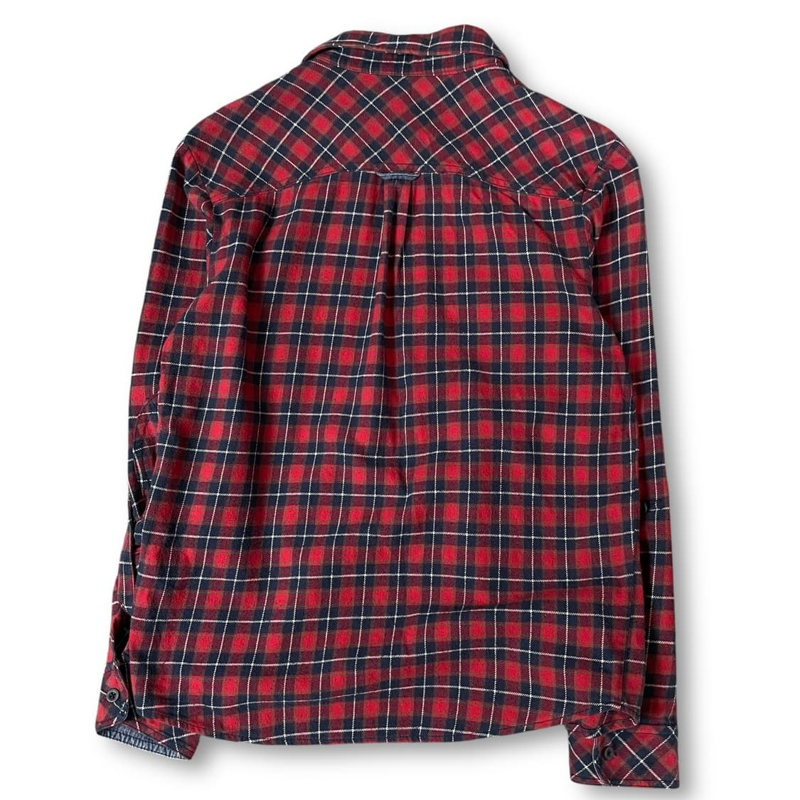 써스데이아일랜드 레드 블루 체크 투포켓 긴팔 셔츠 100 상품이미지2