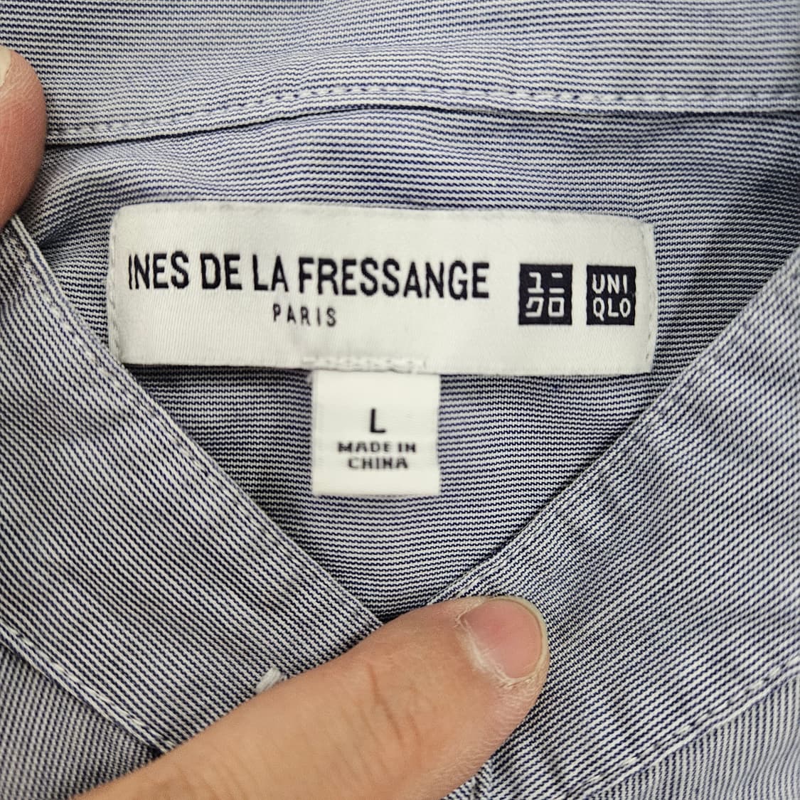 [L] 유니클로 이네스드라 협업 여성 스트라이프 셔츠 0102YH1 상품이미지3