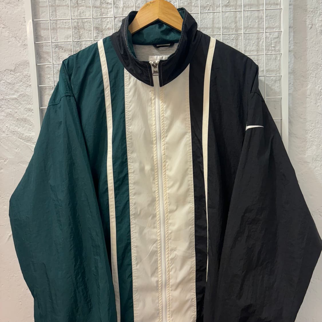 90s 나이키 올드스쿨 컬러블록 배색 바람막이 자켓 L 상품이미지3