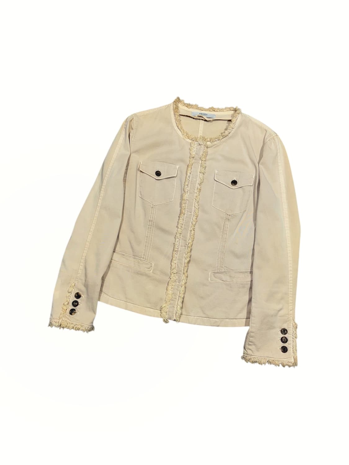 Prada 프라다 논카라 코튼 자켓 상품이미지1