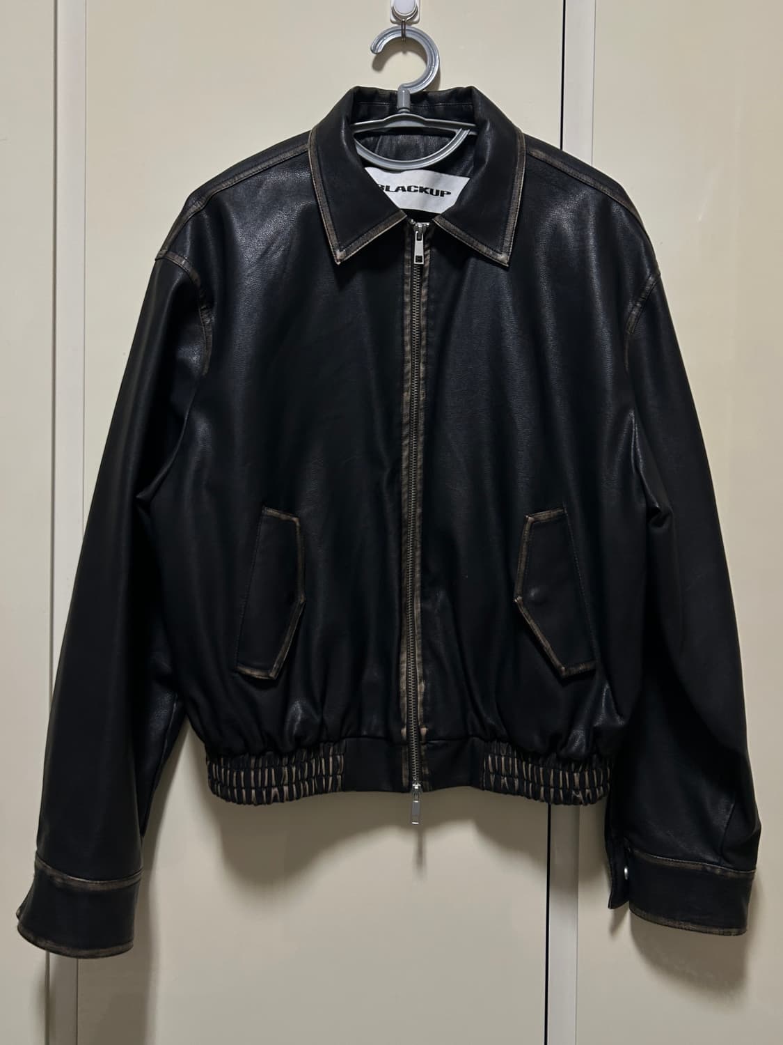 블랙업 [MADE] 히벤 빈티지 레더점퍼 (블랙) 상품이미지1