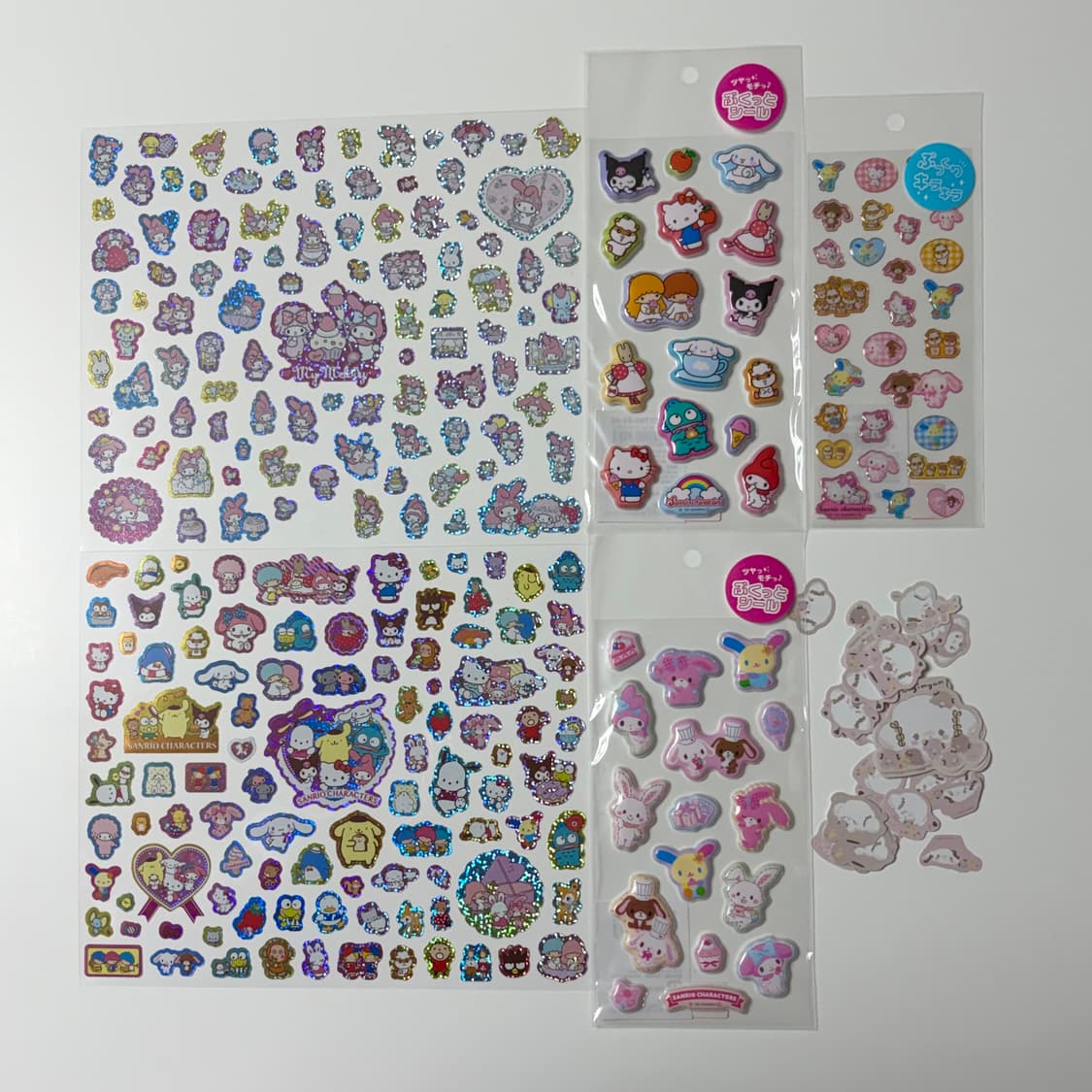 산리오 100개 스티커 2종/산리오 입체 스티커 3종/코기뮹 조각 스티커 상품이미지1