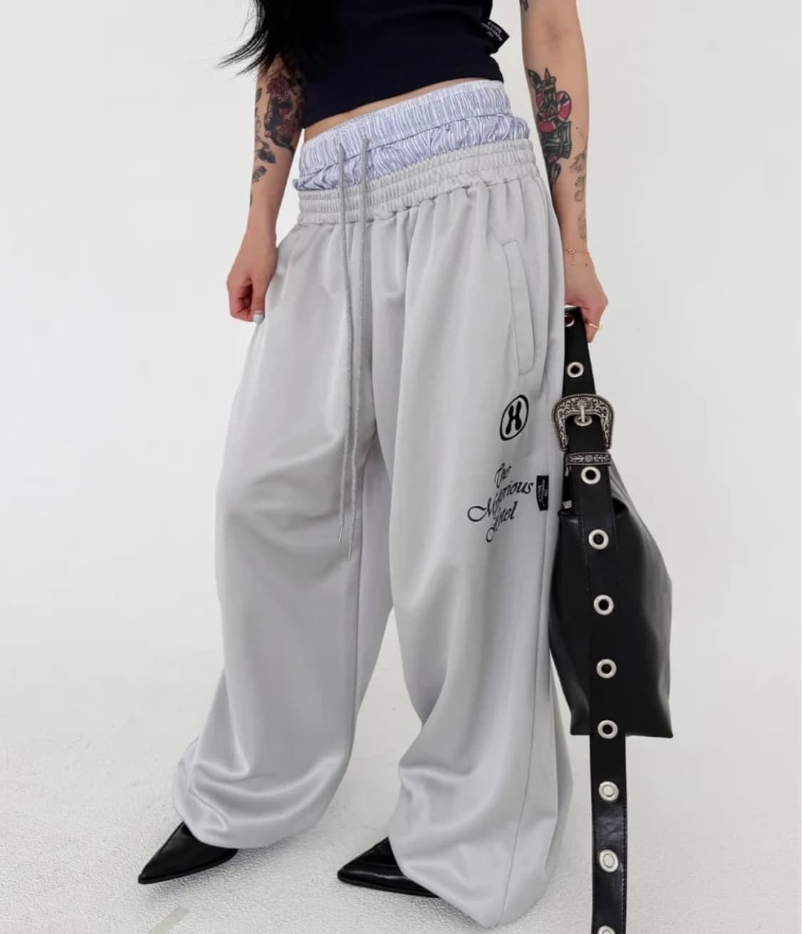 더미스테리어스호텔 LAYERED JERSEY PT GREY 상품이미지1