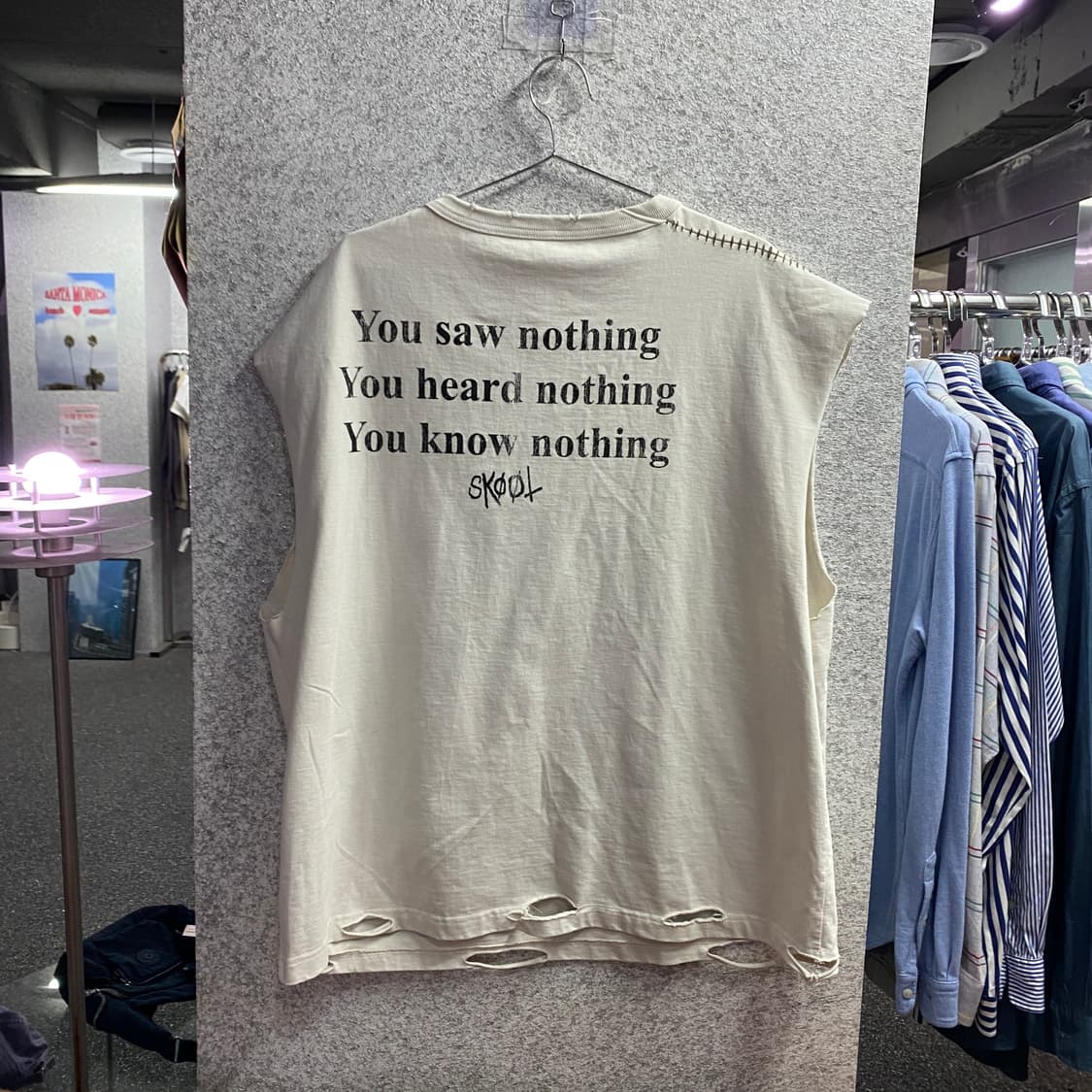 jpn 빈티지 웨이스트리스 워시드 탱크 y2k 민소매 탑 B4523  상품이미지6