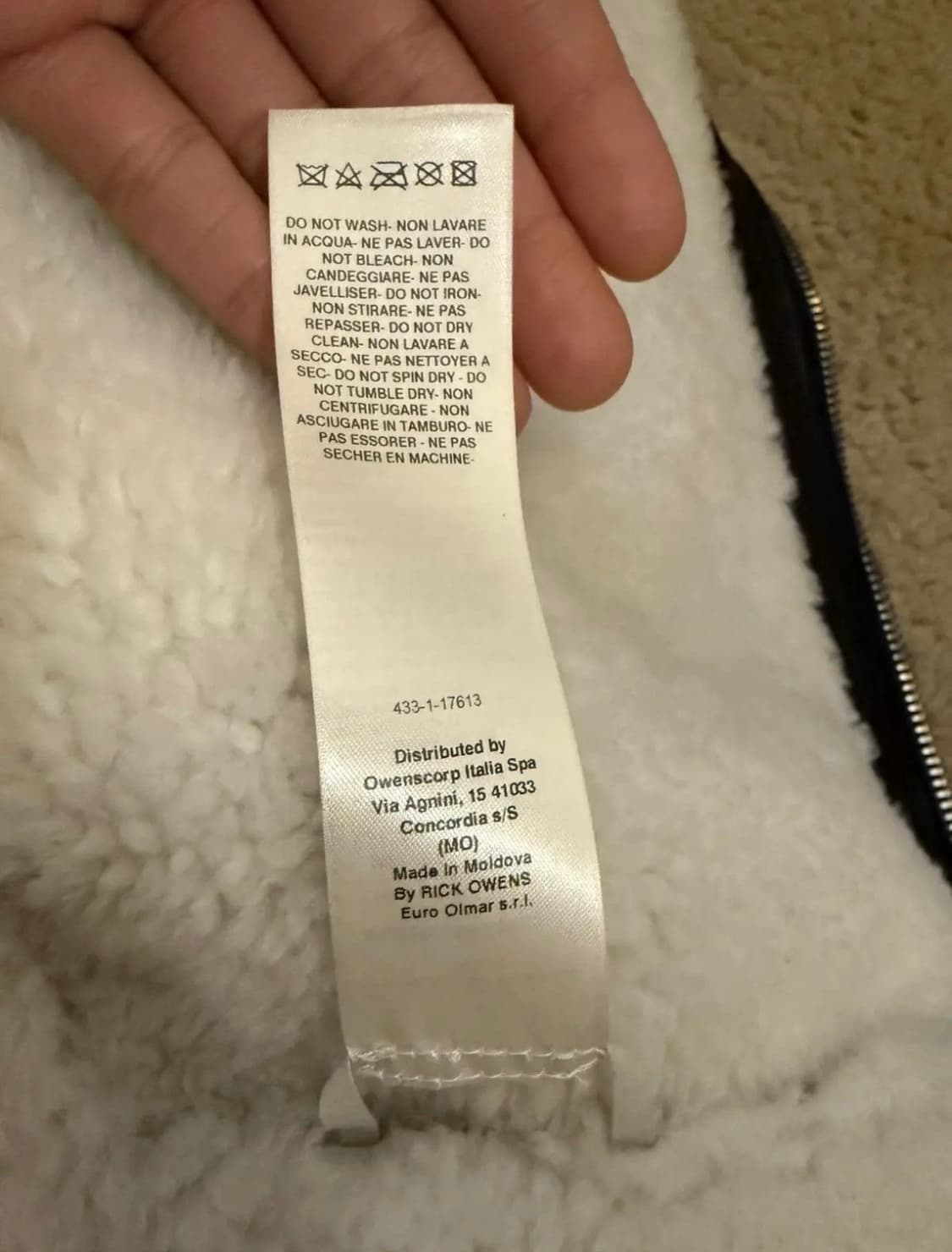 22FW 릭오웬스 무스탕 몰리노 자켓 새상품 50 사이즈 상품이미지6