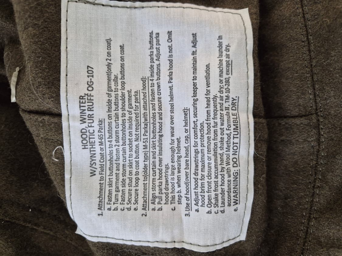 밀리터리 후드 퍼 넥 파카 OG-107 상품이미지5