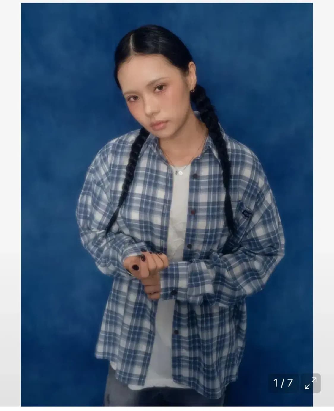 애즈온 ESSENTIAL CHECK SHIRT / BLUE 상품이미지1