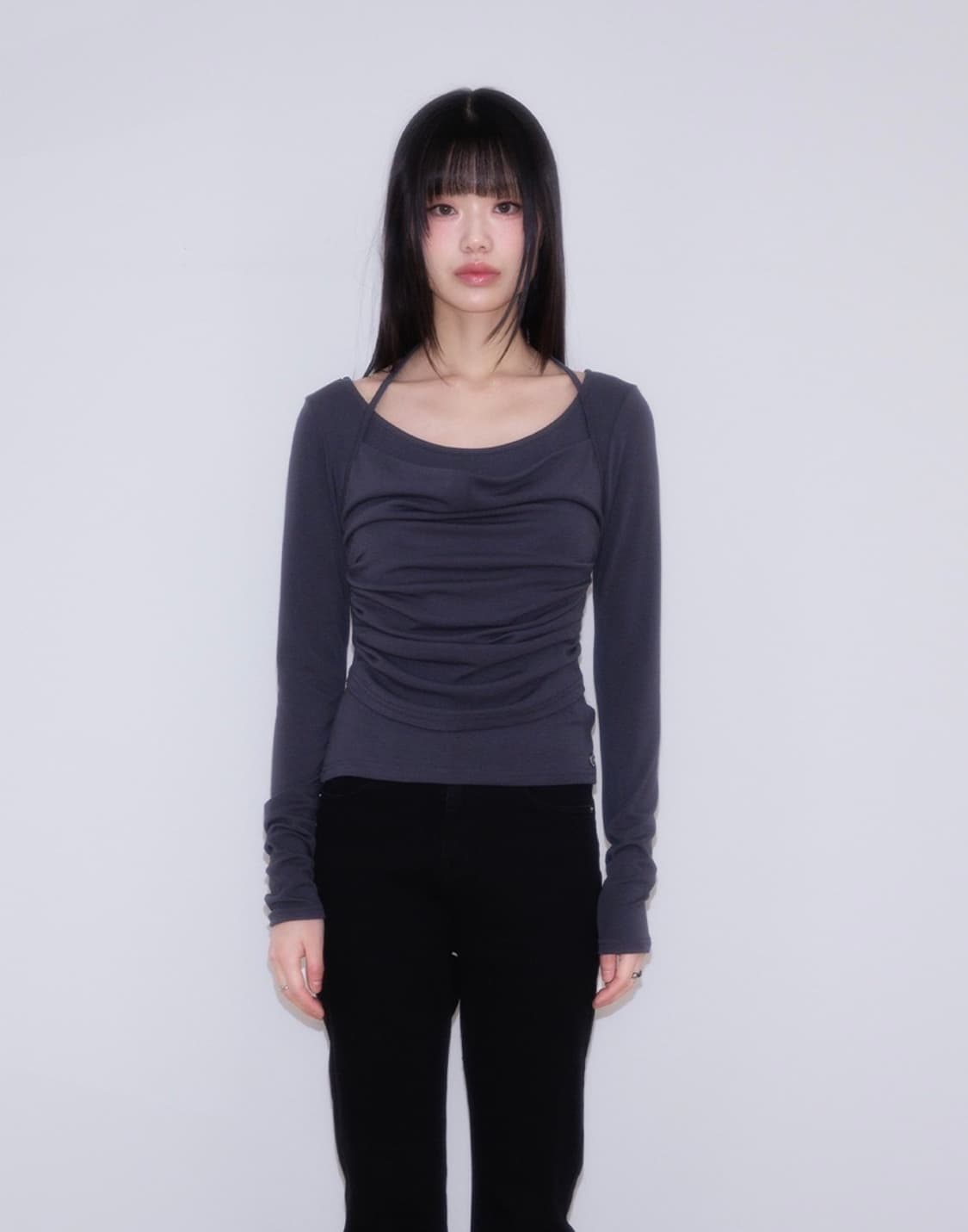 로제프란츠 드레이프 레이어드 롱슬리브 긴팔티셔츠 상품이미지1