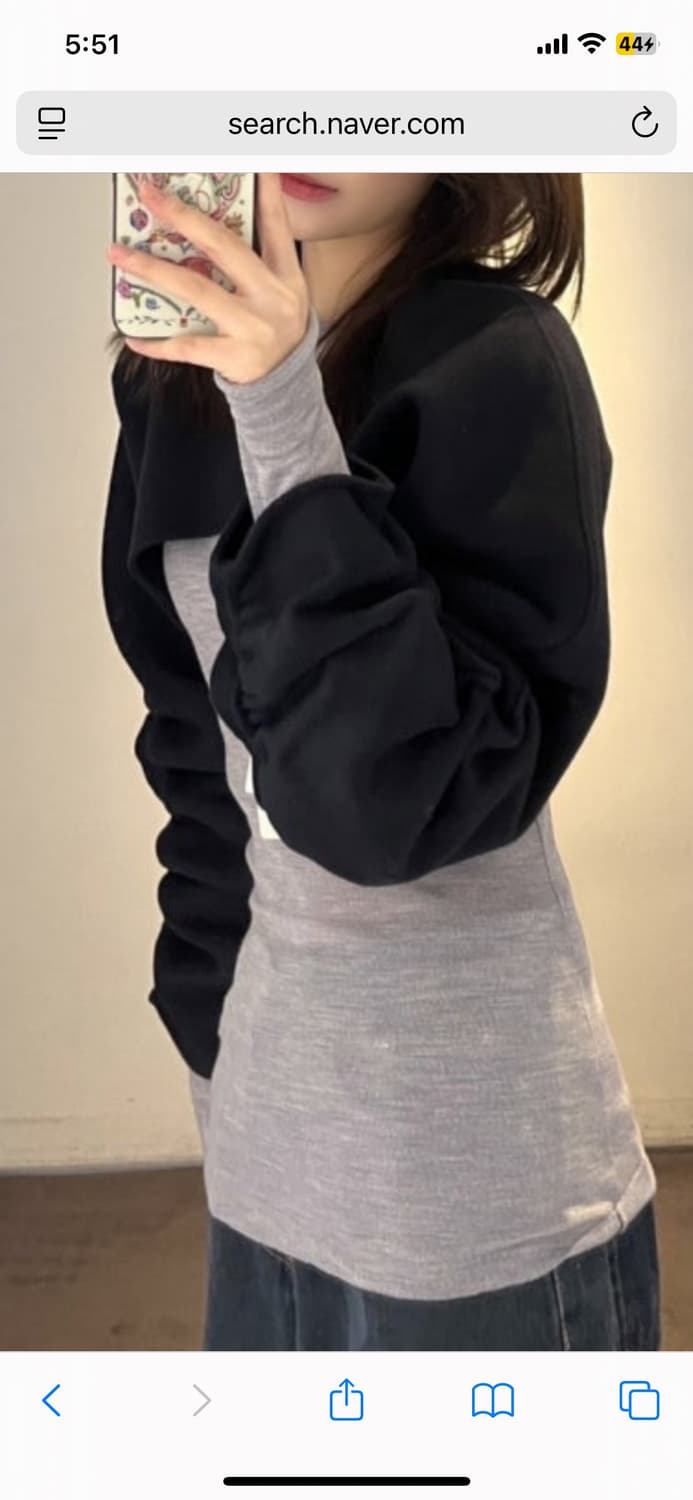 COS 크롭 셔링 볼레로 네이비 x/xs 상품이미지1