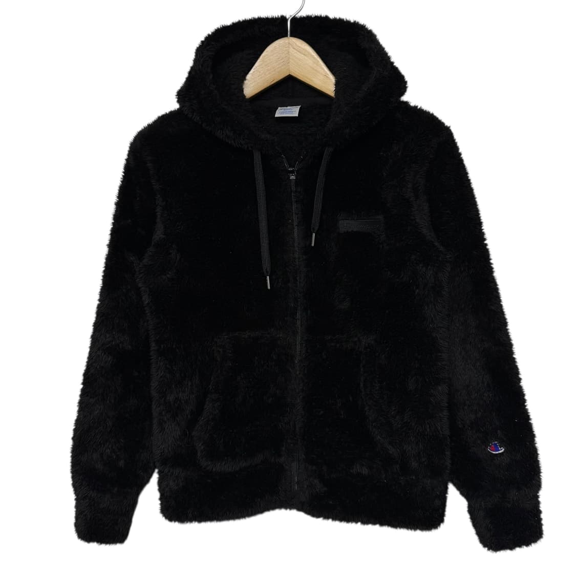 챔피온 로고 양털 후리스 후드집업 상품이미지1