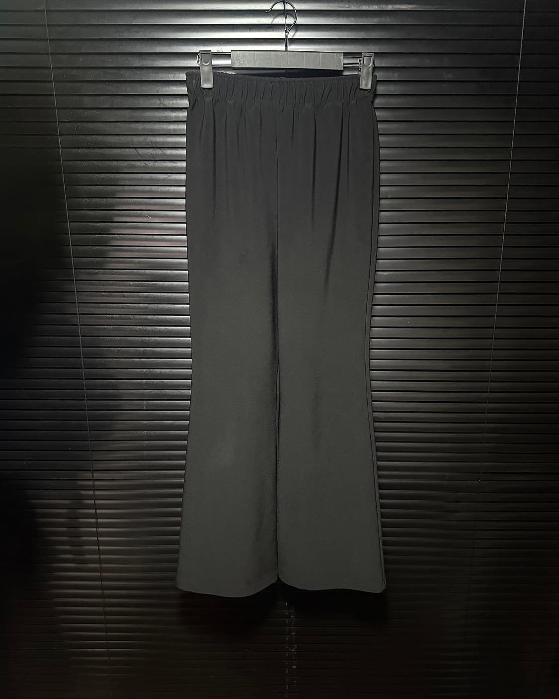 R9 부츠컷 플레어진 나팔 바지 트랙 팬츠 트레이닝 밴딩 와이드 S 블랙 상품이미지1