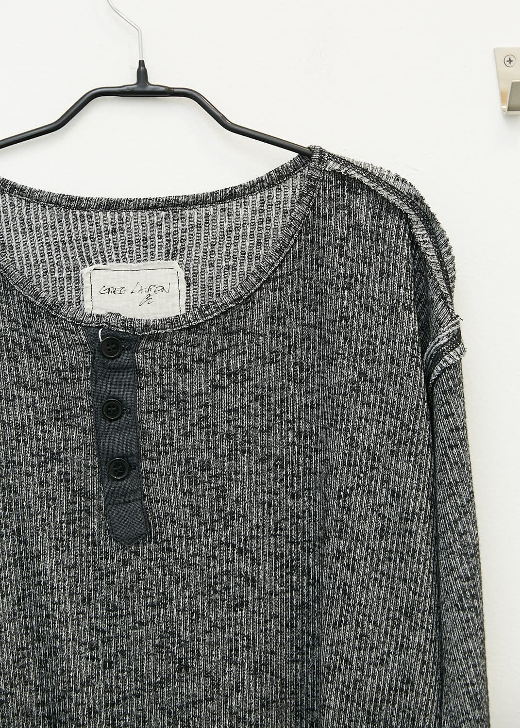 Henley Neck Long Sleeve T-Shirt 상품이미지2