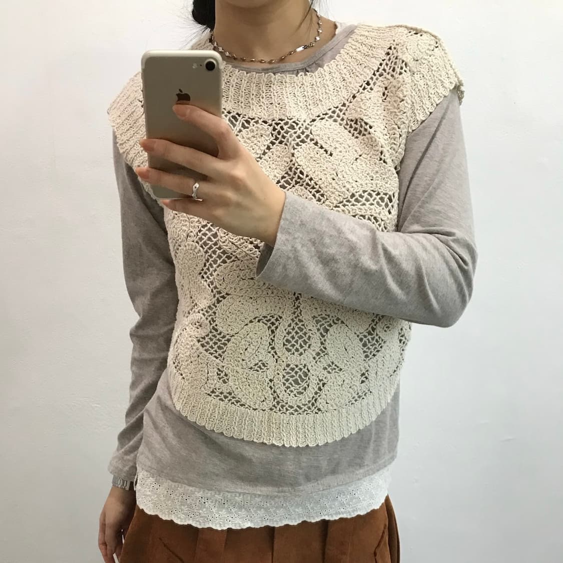 빈티지 크로셰 베스트 상품이미지3