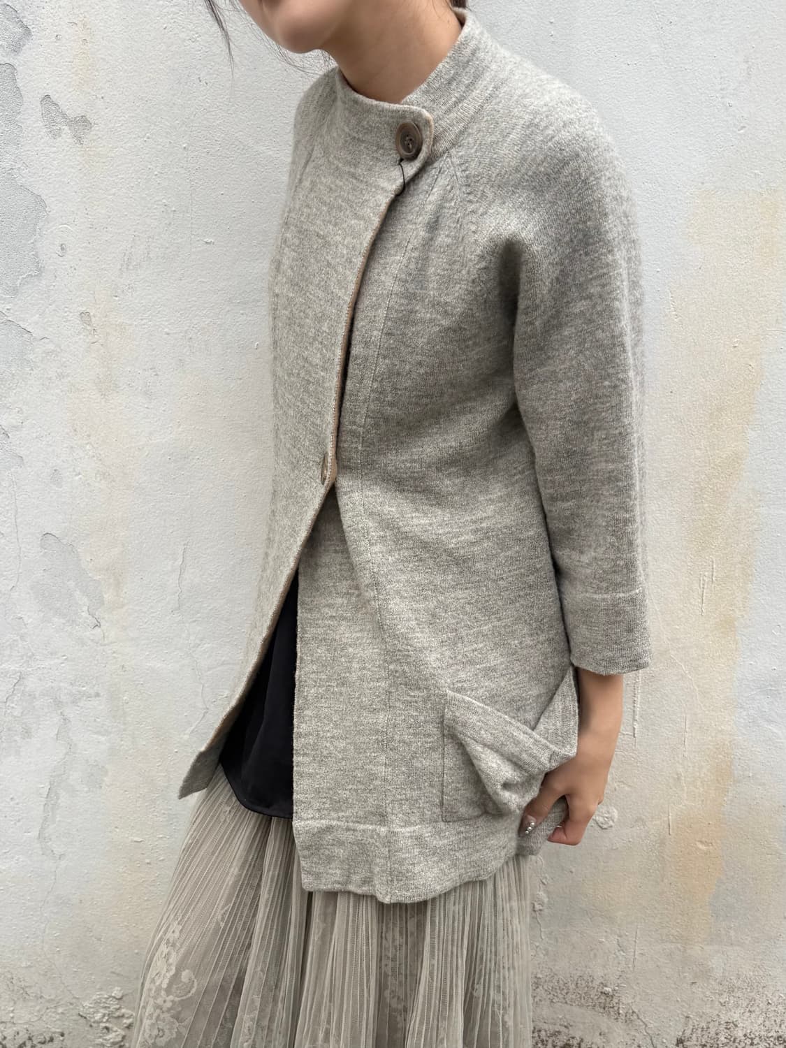 7부 소매 버튼 니트 자켓 상품이미지5