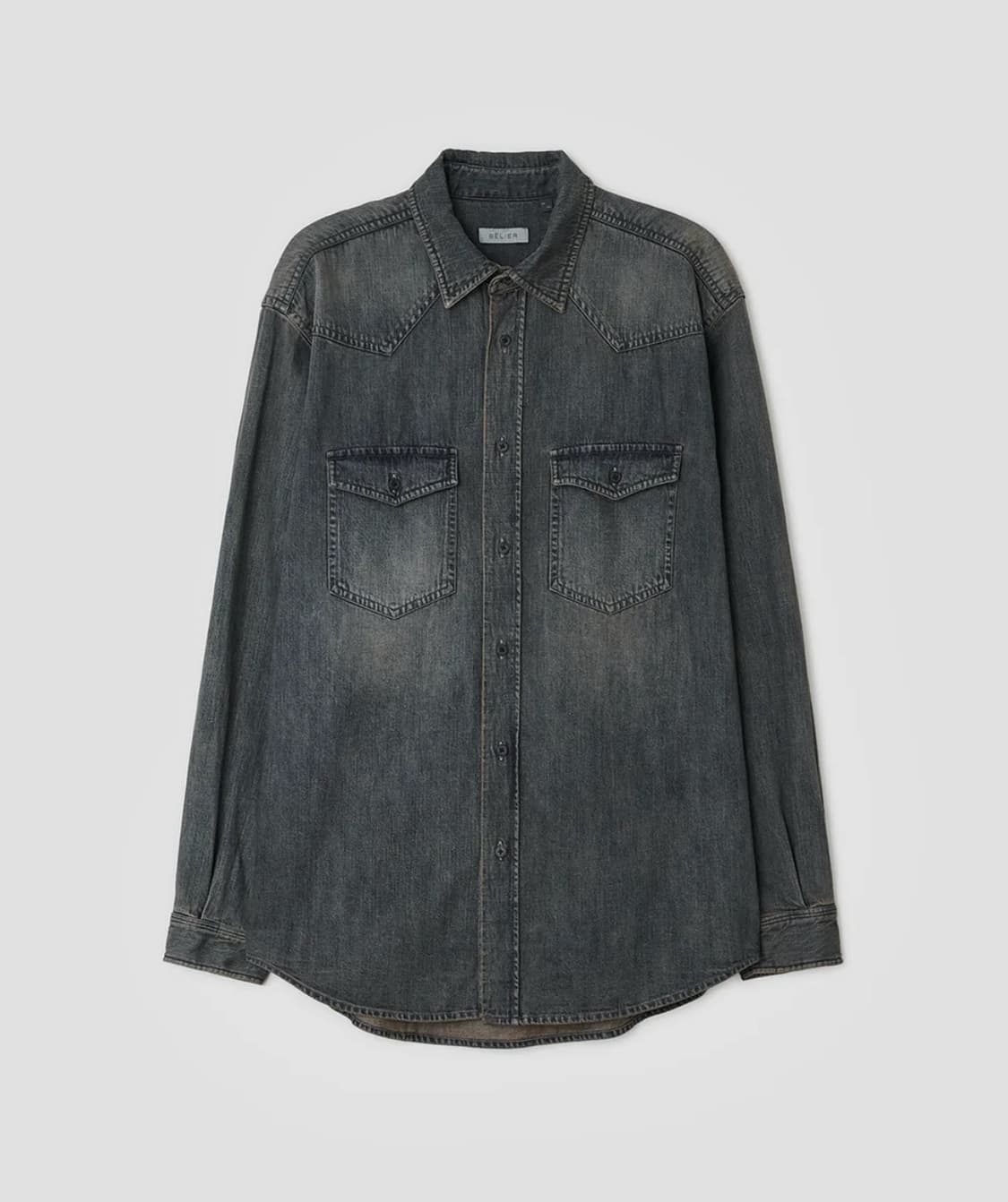 벨리에 세리프 데님 셔츠 - 스모크 인디고 [판매] 상품이미지1