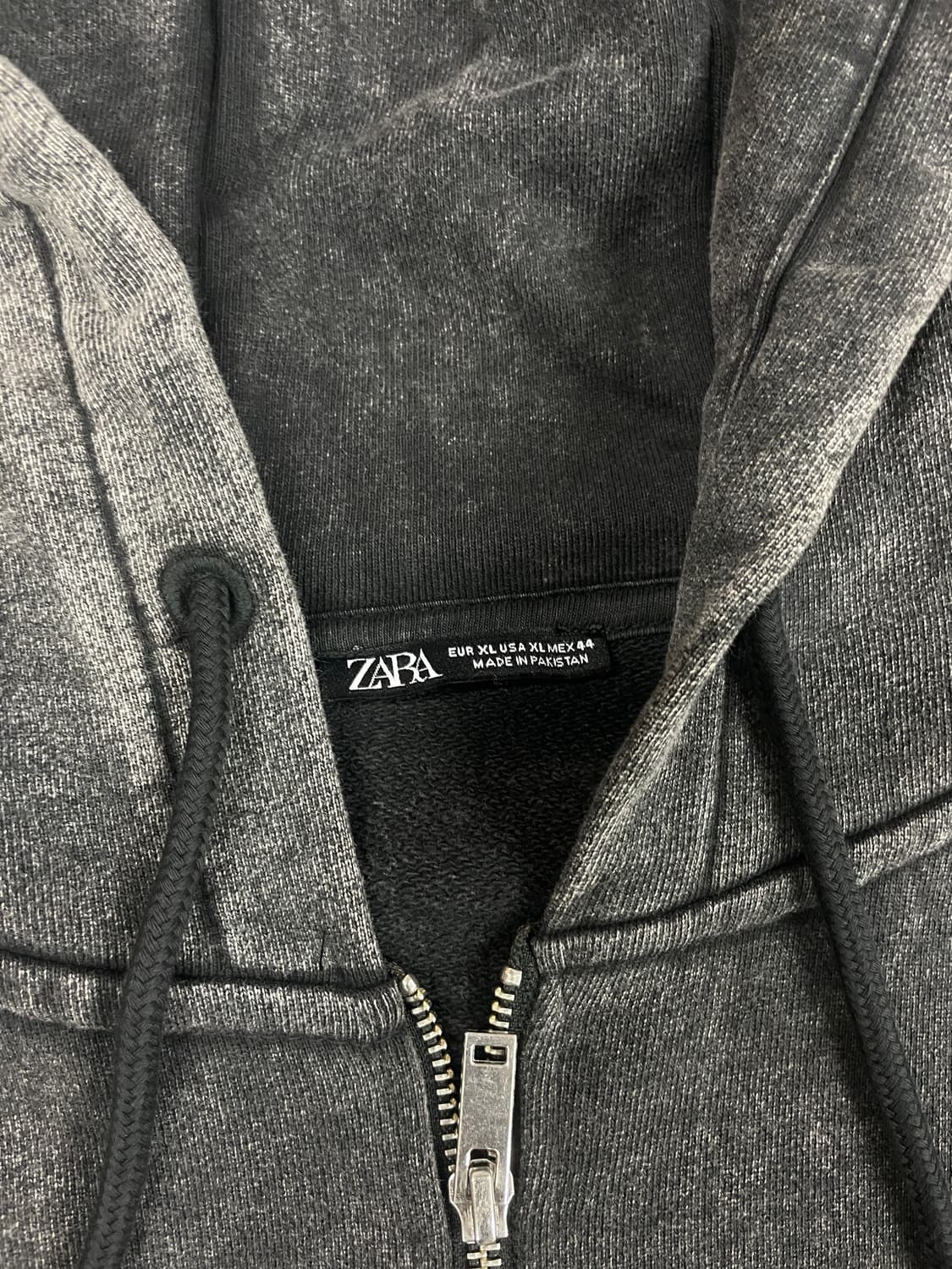 자라 디스 차콜 오버핏 후드집업 2XL 상품이미지3