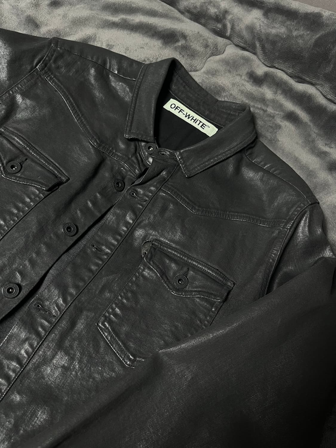 오프화이트 코팅 오버데님자켓 Size M 상품이미지3